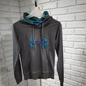 Under Armour Cold Gear Ladies Grey Size Small Fleece Lined Semi Fitted Hoodie